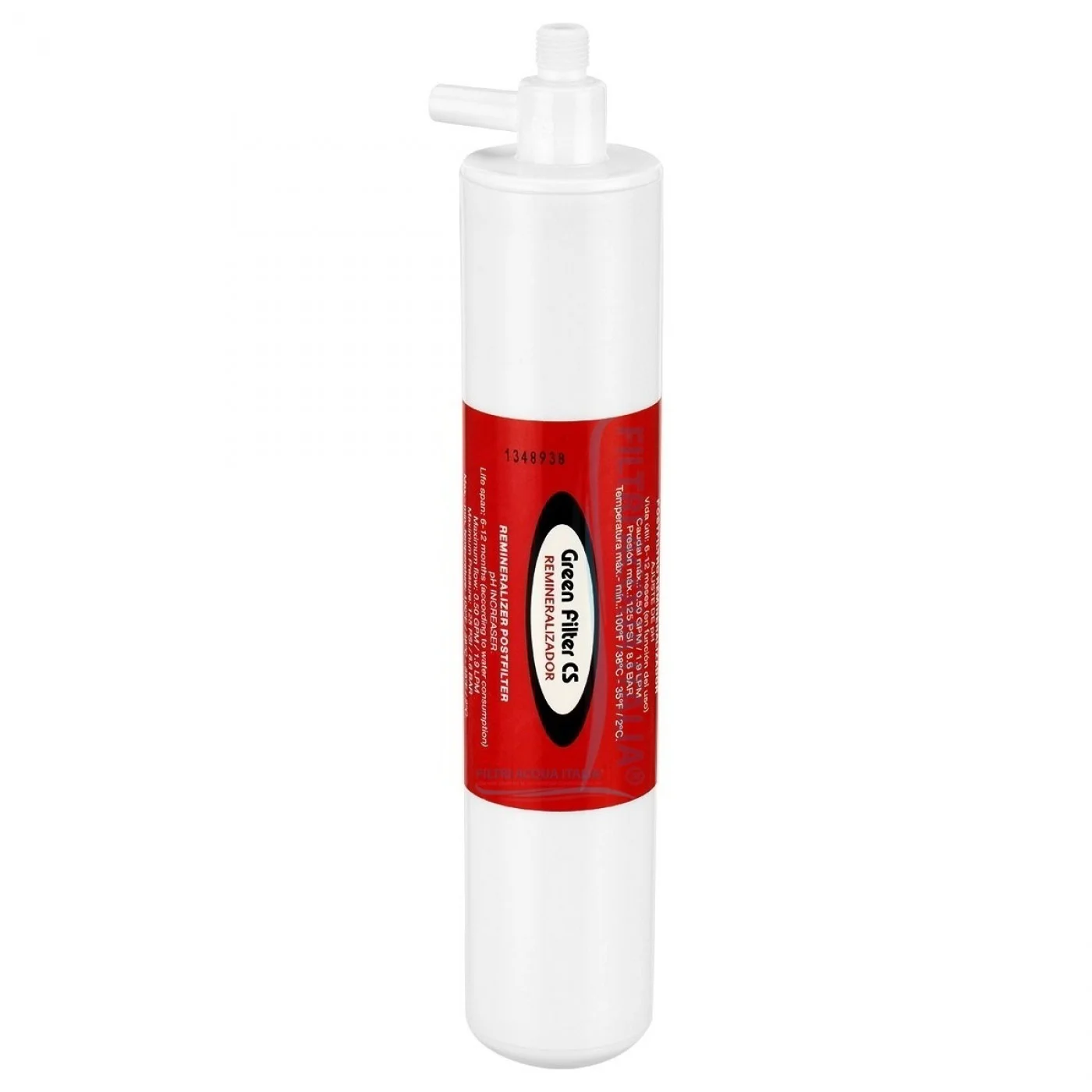 Filtro Remineralizzatore Pentek GS-10CAL/RO Per Osmosi Inversa, Carbone Attivo E Calcite, Attacchi 1/4″ FPT
